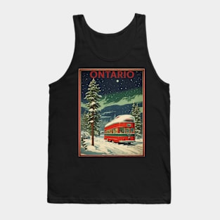 Ontario Canada Starry Night Aurora Boreal Vintage Poster Tourism Tank Top